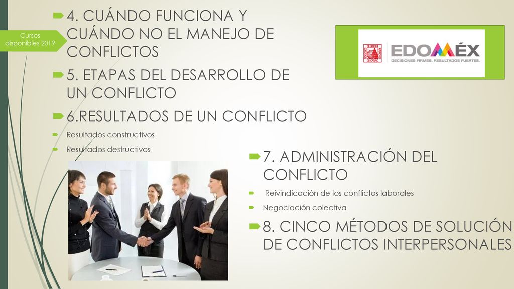 4. CUÁNDO FUNCIONA Y CUÁNDO NO EL MANEJO DE CONFLICTOS