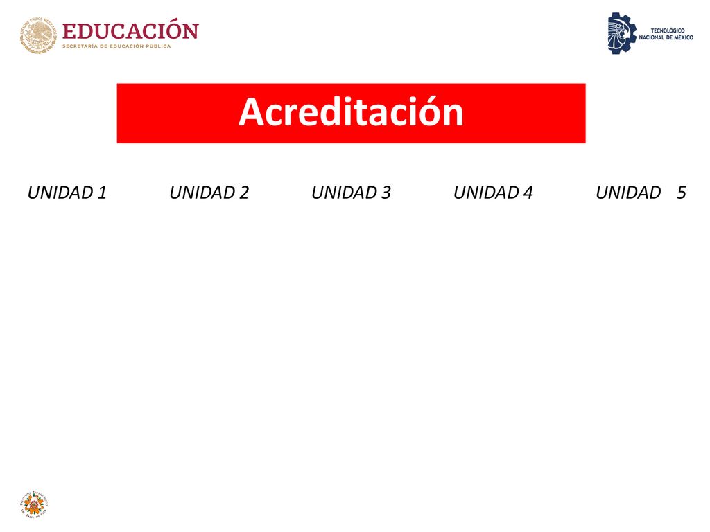 Acreditación UNIDAD 1 UNIDAD 2 UNIDAD 3 UNIDAD 4 UNIDAD 5
