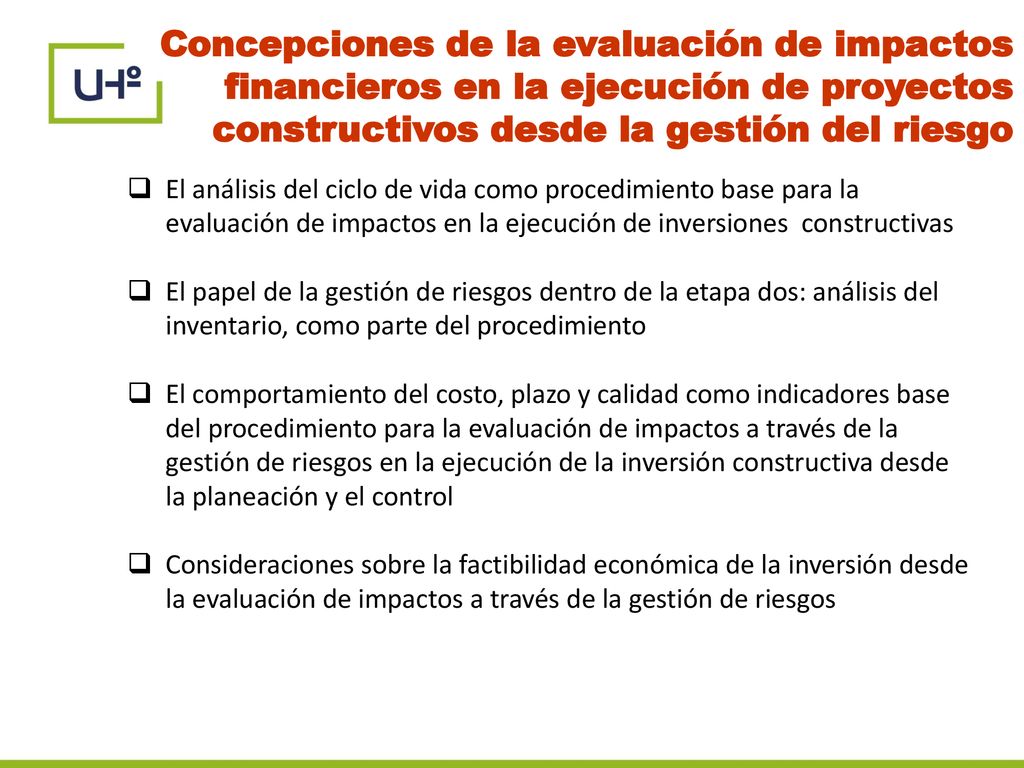 Concepciones de la evaluación de impactos financieros en la ejecución de proyectos constructivos desde la gestión del riesgo