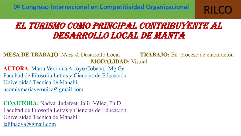 EL TURISMO COMO PRINCIPAL CONTRIBUYENTE AL DESARROLLO LOCAL DE MANTA