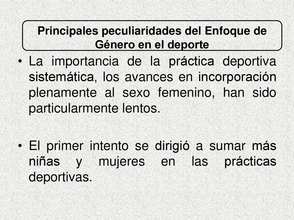 Principales peculiaridades del Enfoque de Género en el deporte