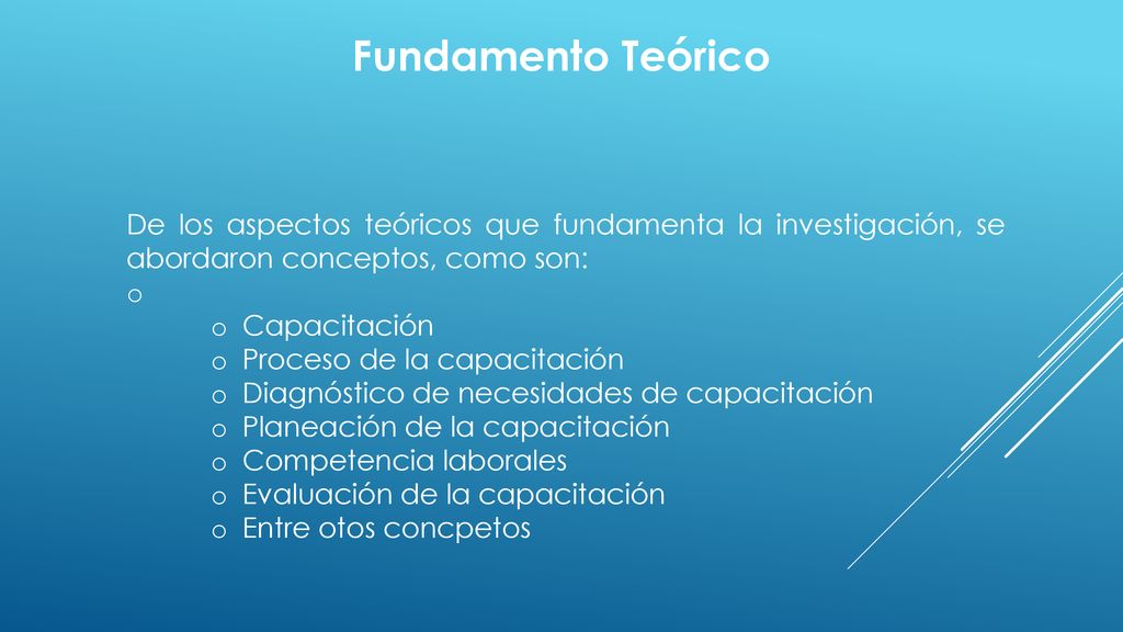 Fundamento Teórico De los aspectos teóricos que fundamenta la investigación, se abordaron conceptos, como son: