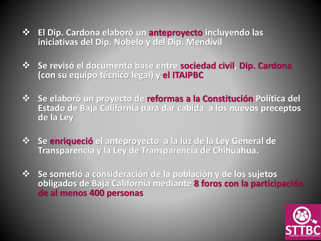 El Dip. Cardona elaboró un anteproyecto incluyendo las iniciativas del Dip. Nobelo y del Dip. Mendívil