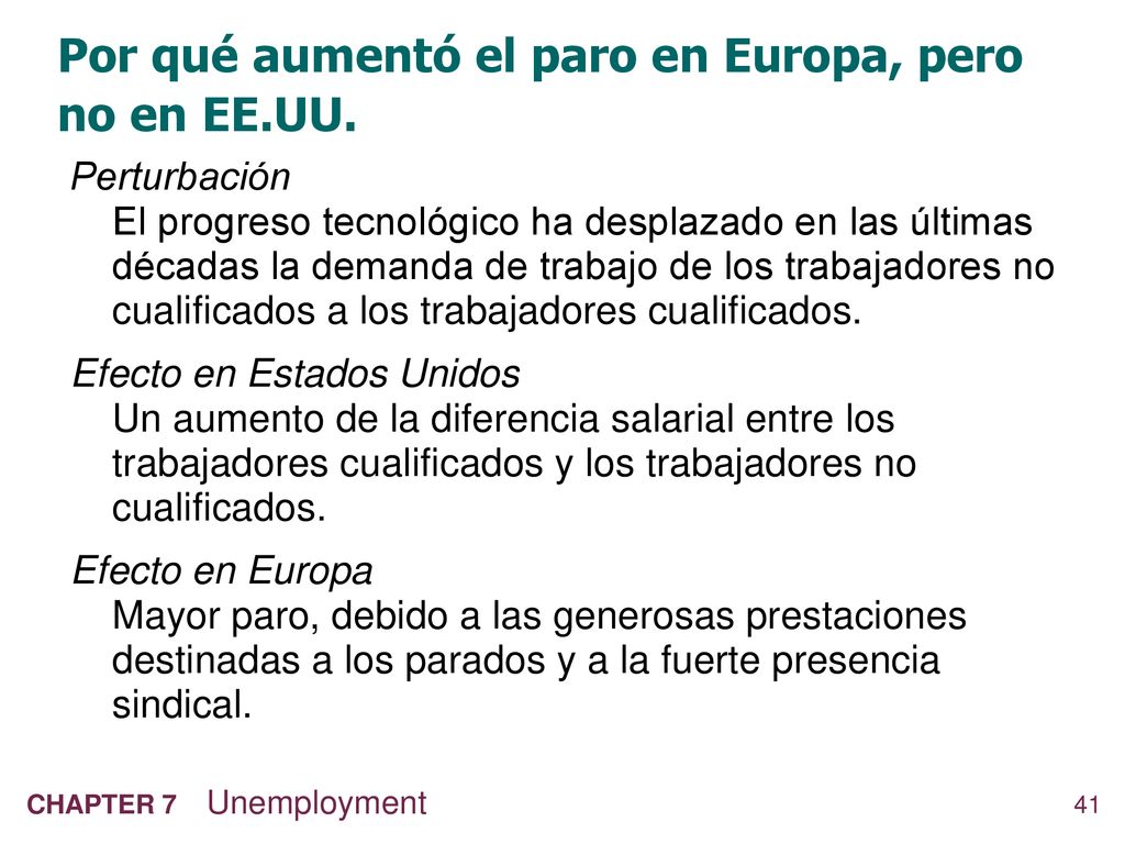 Por qué aumentó el paro en Europa, pero no en EE.UU.