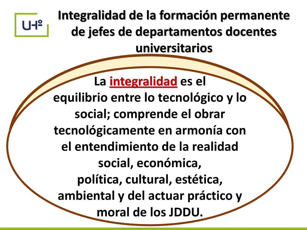 Integralidad de la formación permanente de jefes de departamentos docentes universitarios