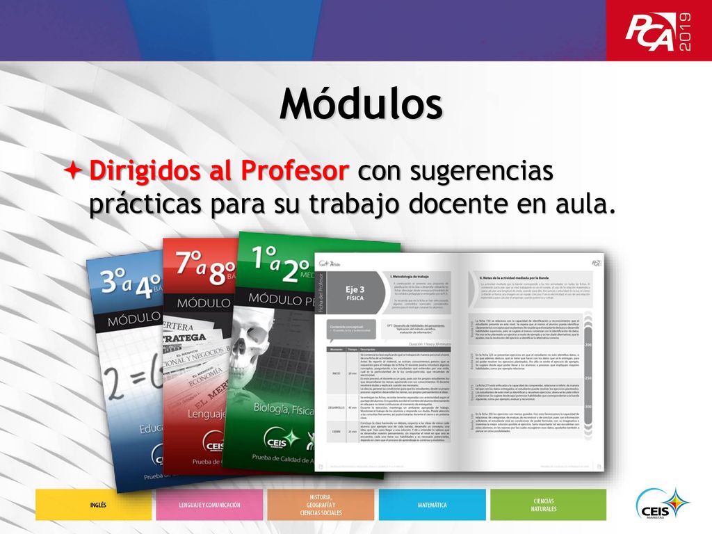 Módulos Dirigidos al Profesor con sugerencias prácticas para su trabajo docente en aula.