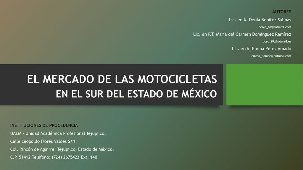 EL MERCADO DE LAS MOTOCICLETAS EN EL SUR DEL ESTADO DE MÉXICO