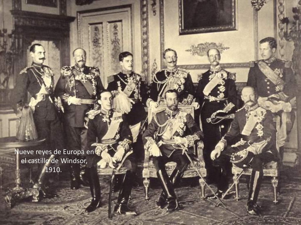 Nueve reyes de Europa en el castillo de Windsor,