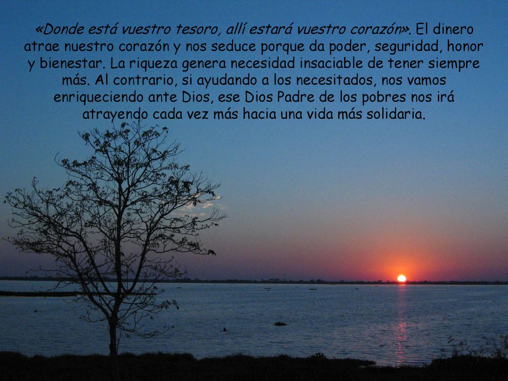 «Donde está vuestro tesoro, allí estará vuestro corazón»