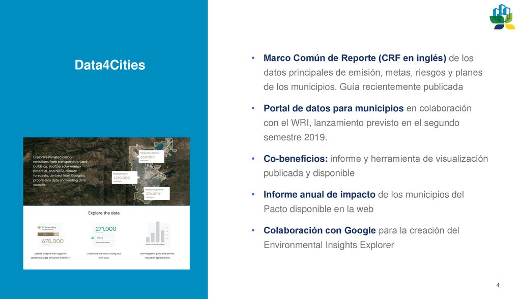 Marco Común de Reporte (CRF en inglés) de los datos principales de emisión, metas, riesgos y planes de los municipios. Guía recientemente publicada