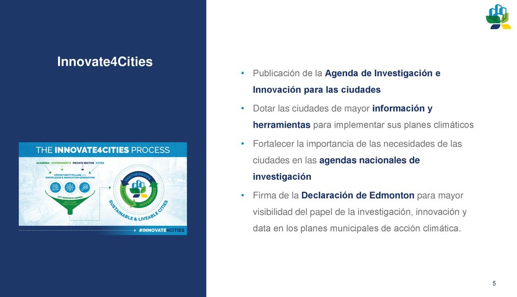Innovate4Cities Publicación de la Agenda de Investigación e Innovación para las ciudades.