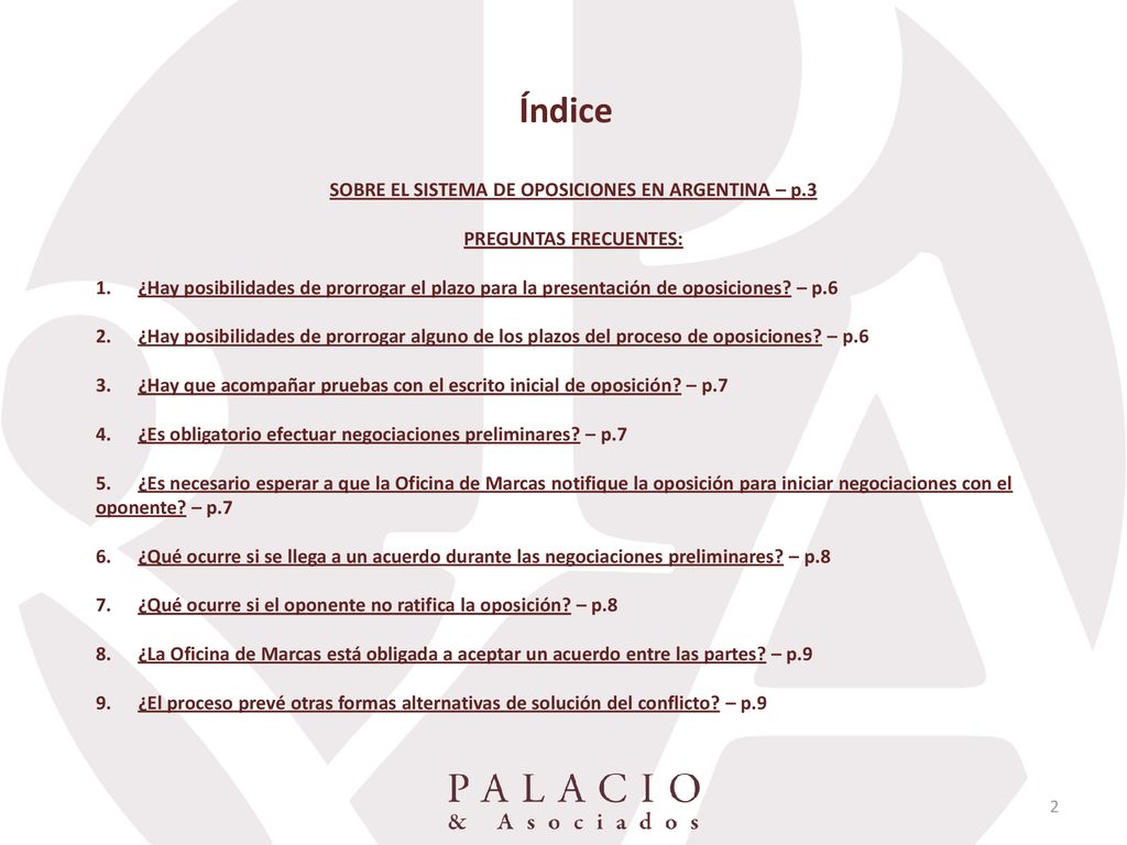 Índice SOBRE EL SISTEMA DE OPOSICIONES EN ARGENTINA – p.3