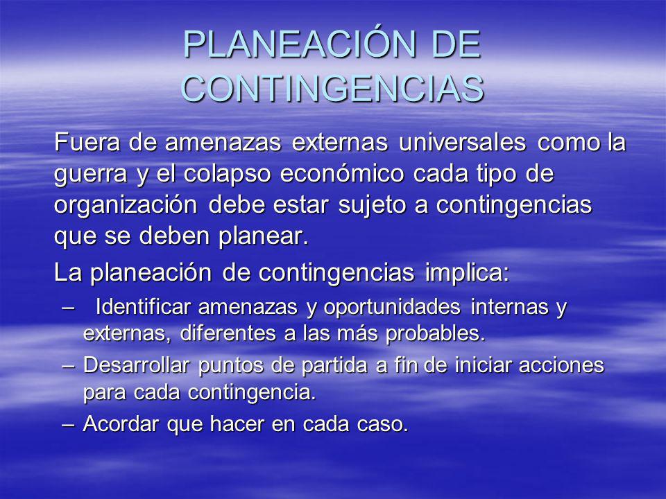 PLANEACIÓN DE CONTINGENCIAS