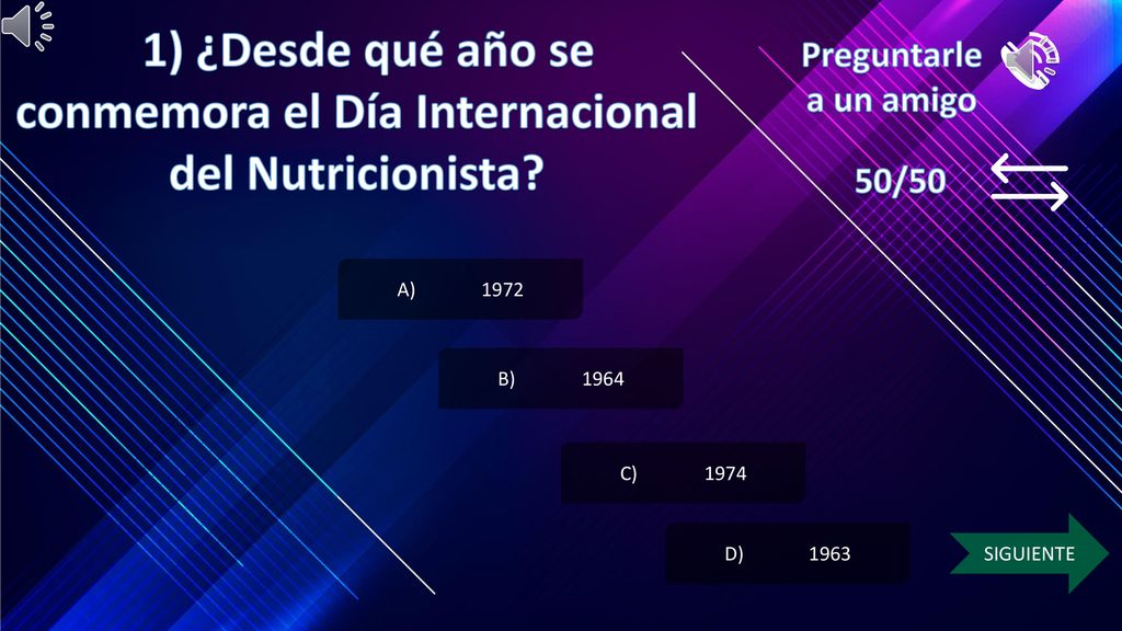 1) ¿Desde qué año se conmemora el Día Internacional del Nutricionista