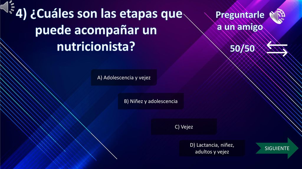 4) ¿Cuáles son las etapas que puede acompañar un nutricionista