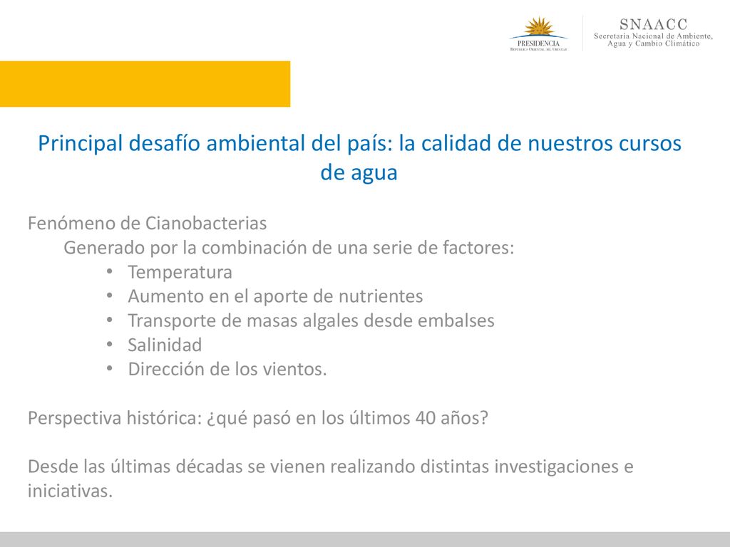Principal desafío ambiental del país: la calidad de nuestros cursos de agua
