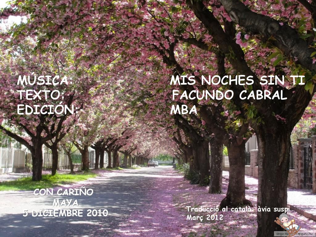 MÚSICA: MIS NOCHES SIN TI TEXTO: FACUNDO CABRAL EDICIÓN: MBA