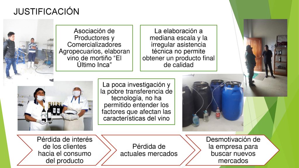 JUSTIFICACIÓN Asociación de Productores y Comercializadores Agropecuarios, elaboran vino de mortiño El Último Inca