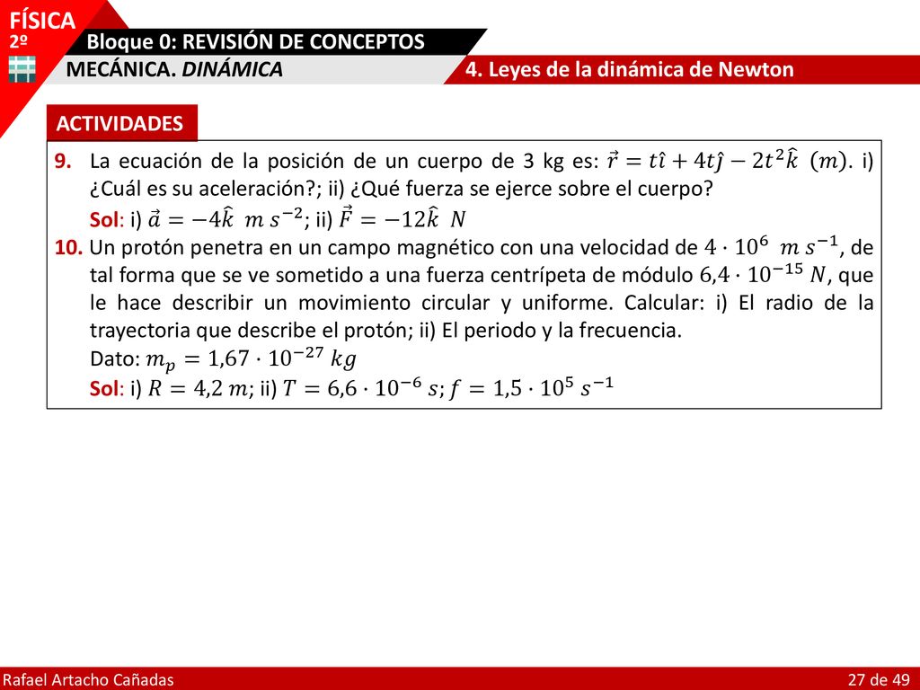 MECÁNICA. DINÁMICA 4. Leyes de la dinámica de Newton. ACTIVIDADES.