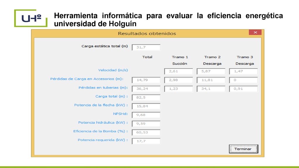 Herramienta informática para evaluar la eficiencia energética universidad de Holguín
