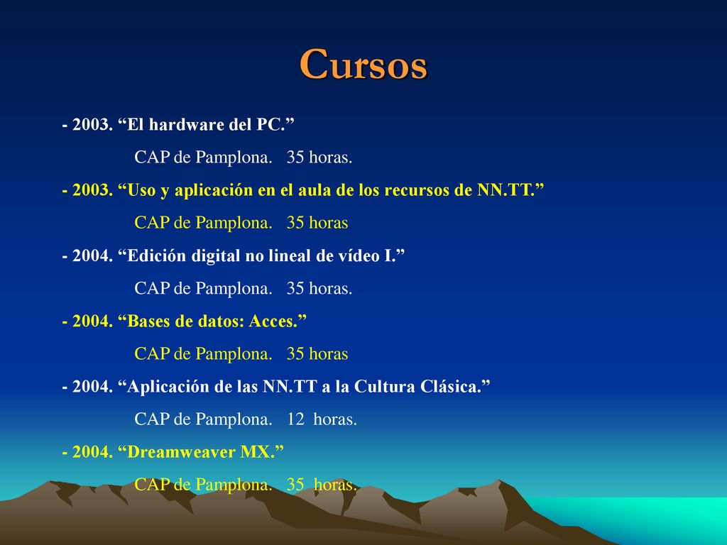 Cursos El hardware del PC. CAP de Pamplona. 35 horas.