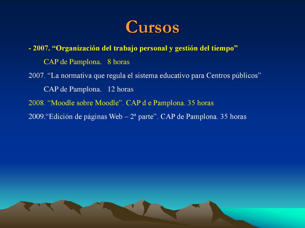 Cursos Organización del trabajo personal y gestión del tiempo CAP de Pamplona. 8 horas.
