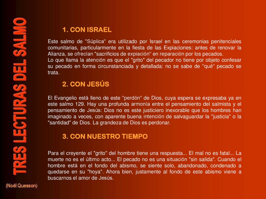 1. CON ISRAEL 2. CON JESÚS 3. CON NUESTRO TIEMPO