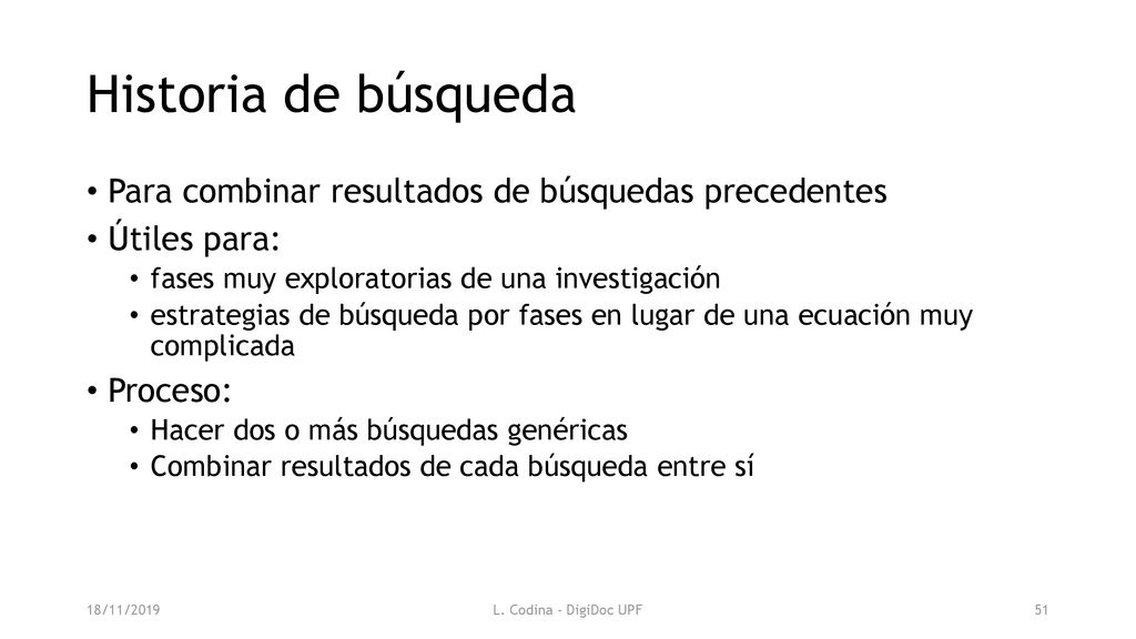 Historia de búsqueda Para combinar resultados de búsquedas precedentes