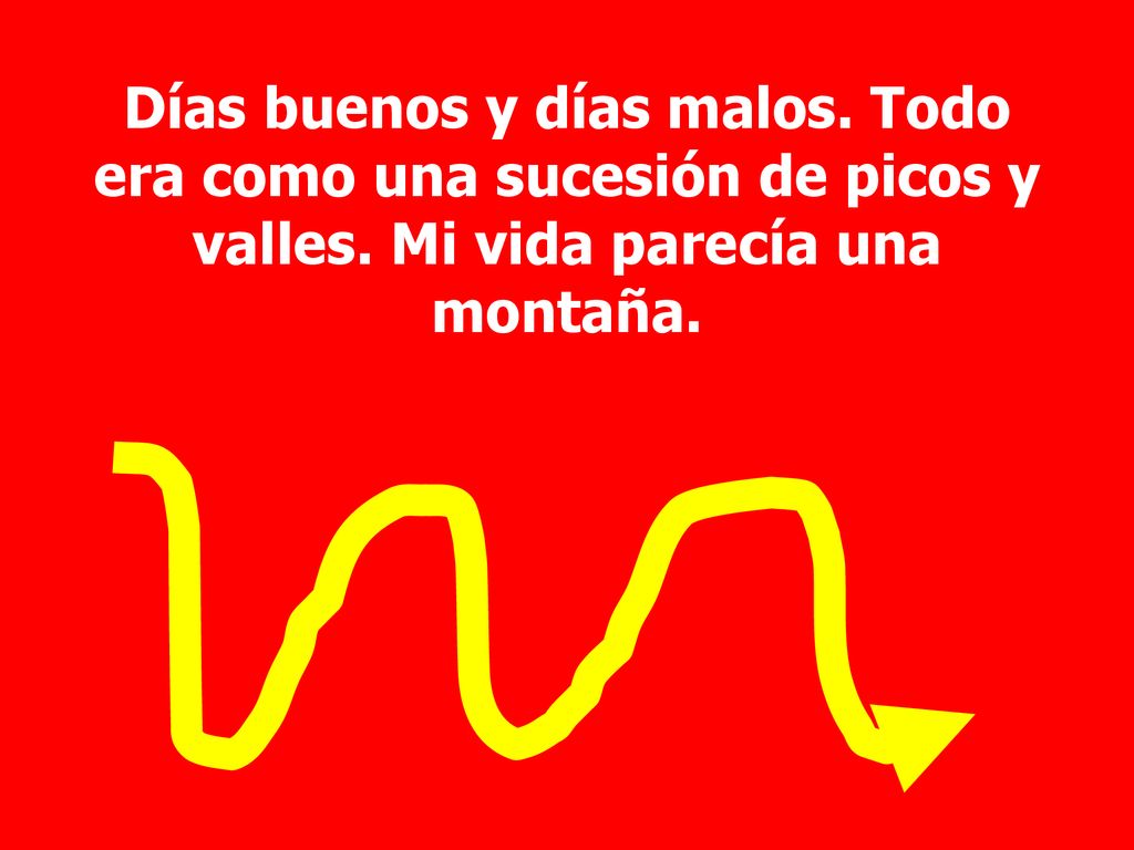 Días buenos y días malos. Todo era como una sucesión de picos y valles