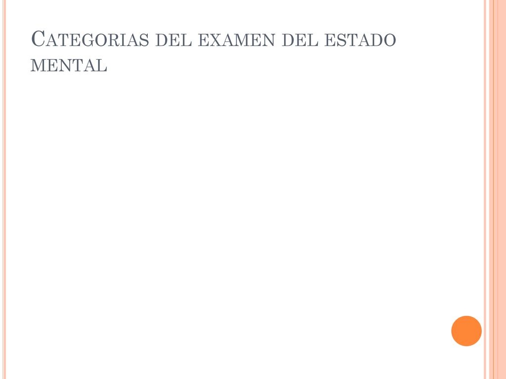 Categorias del examen del estado mental