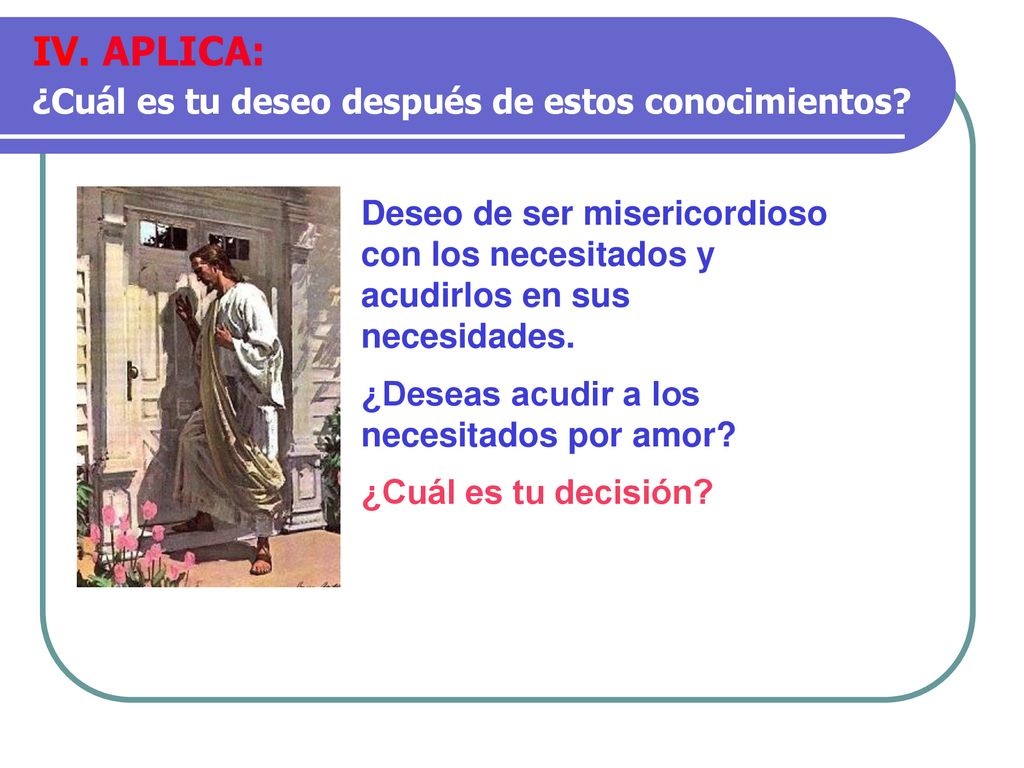 IV. APLICA: ¿Cuál es tu deseo después de estos conocimientos