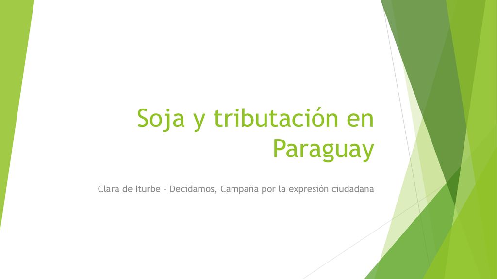 Soja y tributación en Paraguay