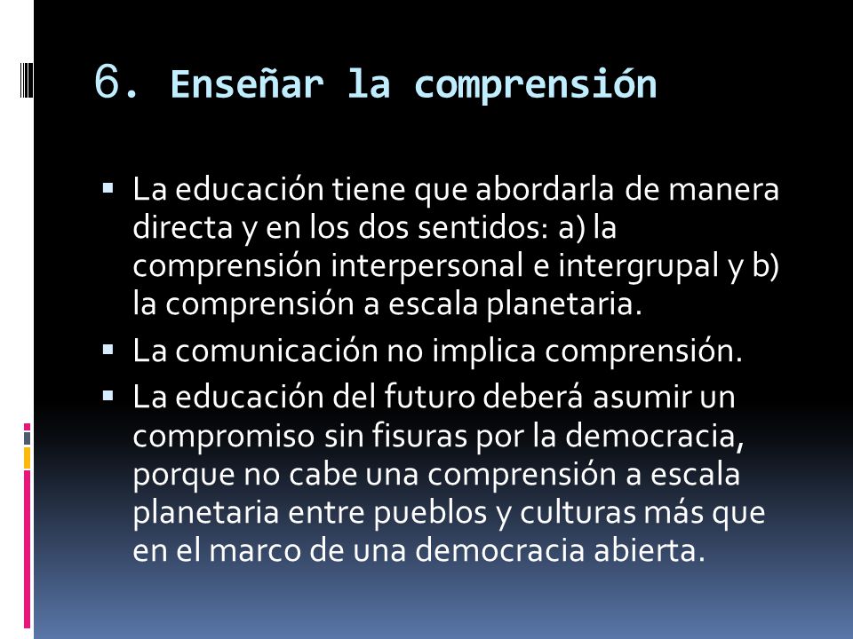 6. Enseñar la comprensión