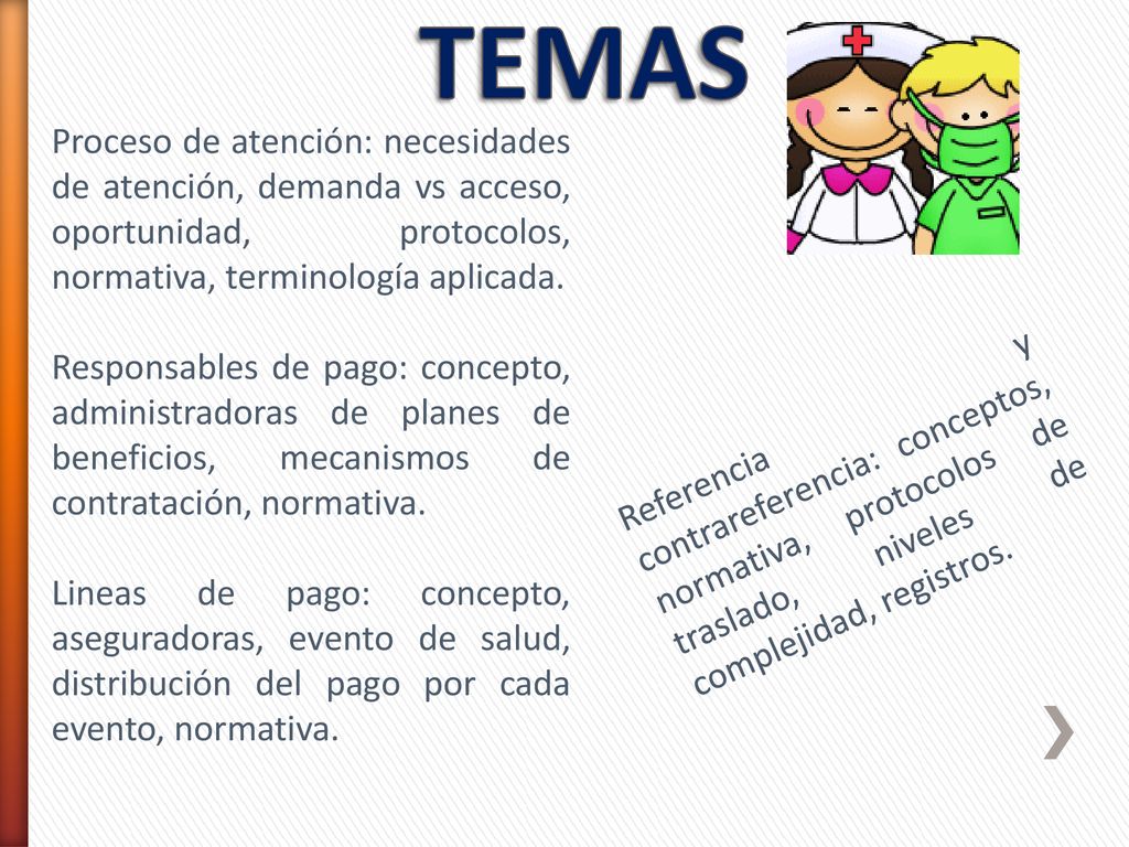 TEMAS Proceso de atención: necesidades de atención, demanda vs acceso, oportunidad, protocolos, normativa, terminología aplicada.