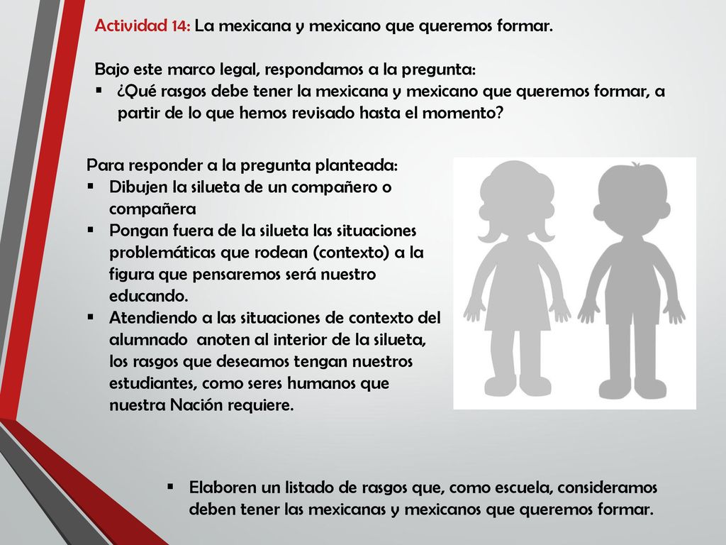Actividad 14: La mexicana y mexicano que queremos formar.