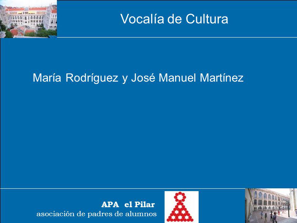Vocalía de Cultura María Rodríguez y José Manuel Martínez APA el Pilar