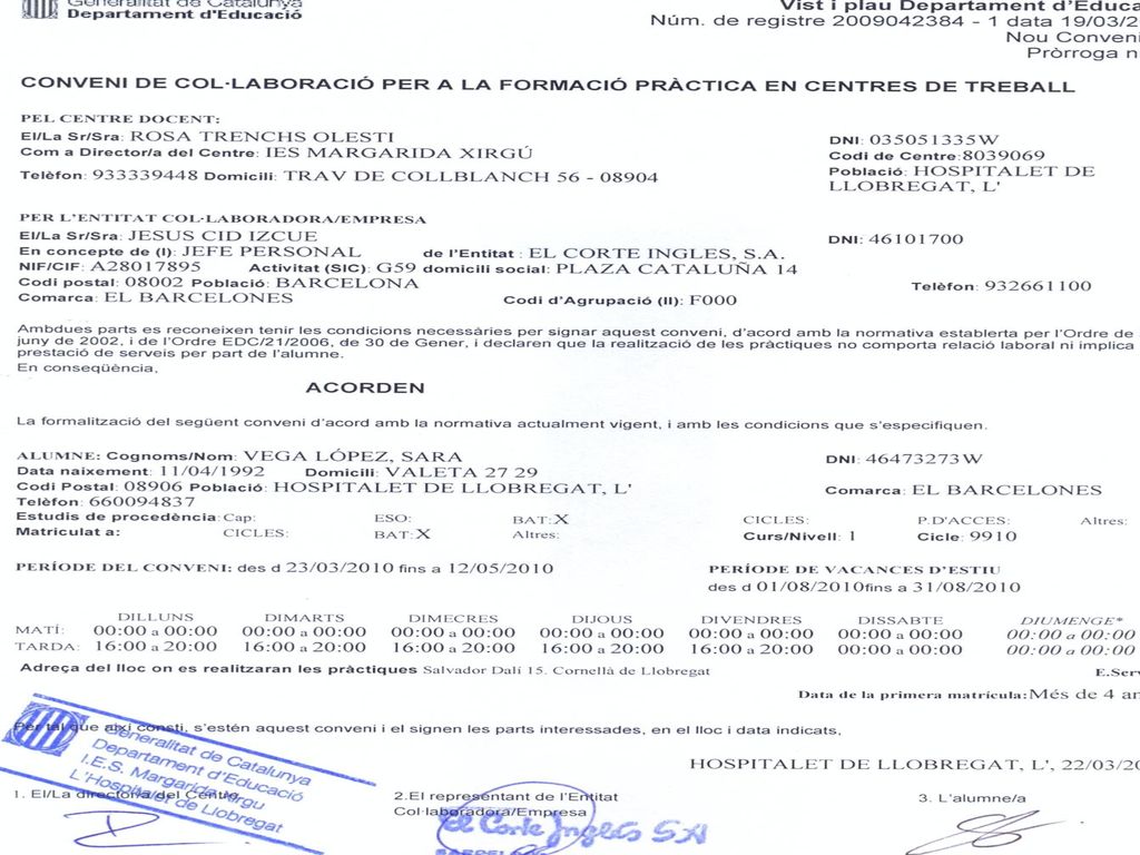 ESTADA A L’EMPRESA I.E.S. Margarida Xirgu Estada a l empresa