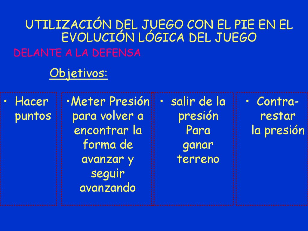 UTILIZACIÓN DEL JUEGO CON EL PIE EN EL EVOLUCIÓN LÓGICA DEL JUEGO