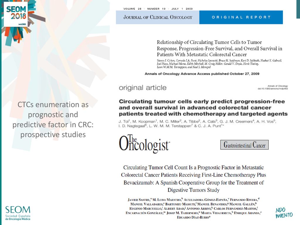 CTCs enumeration as prognostic and predictive factor in CRC: prospective studies