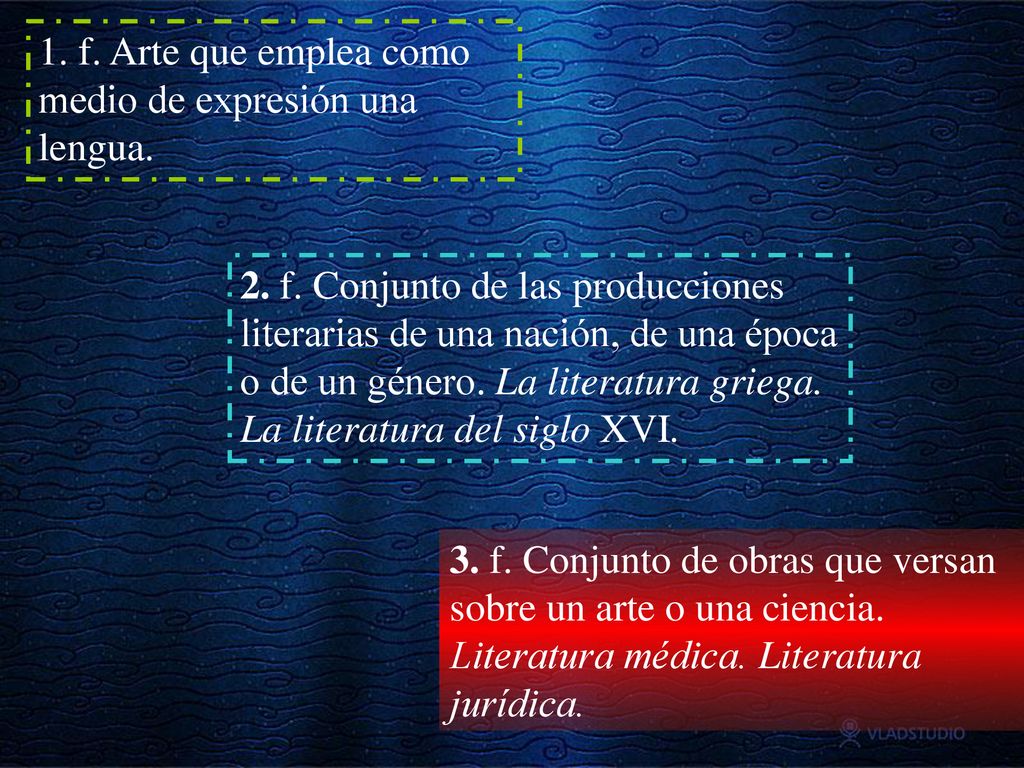 1. f. Arte que emplea como medio de expresión una lengua.