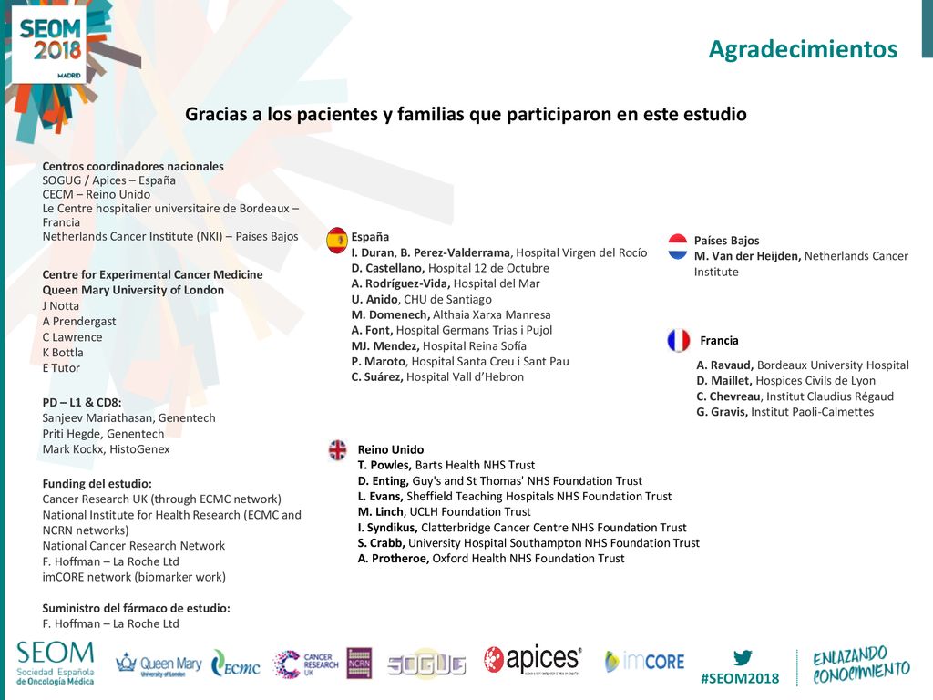 Gracias a los pacientes y familias que participaron en este estudio