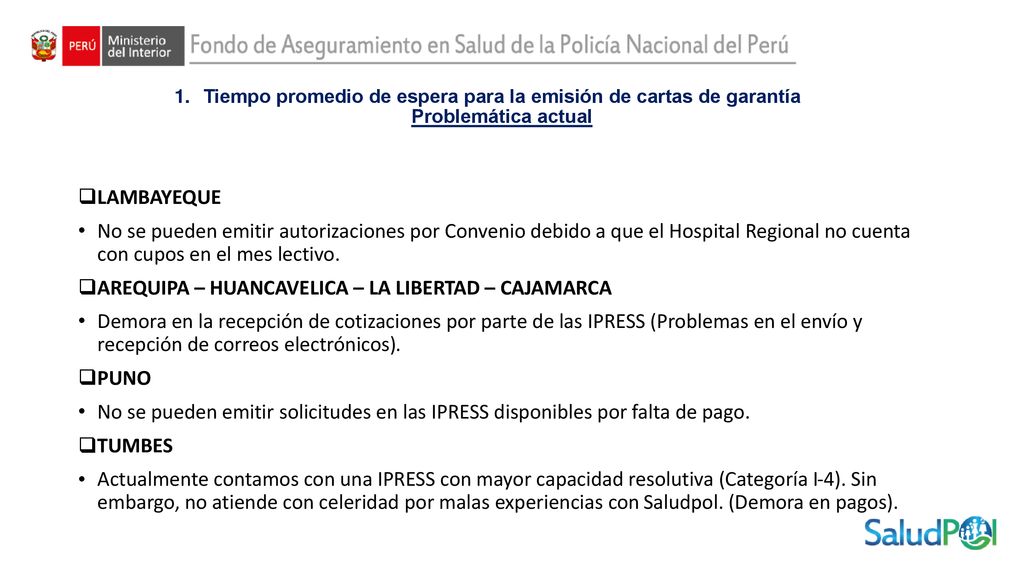 AREQUIPA – HUANCAVELICA – LA LIBERTAD – CAJAMARCA