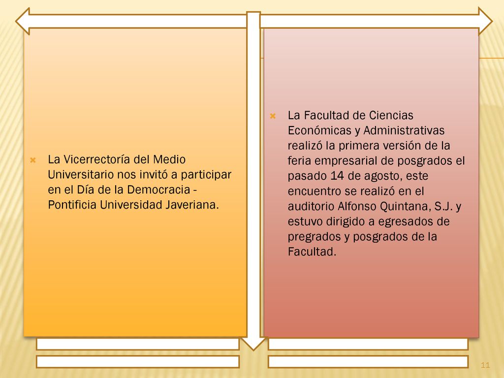 La Vicerrectoría del Medio Universitario nos invitó a participar en el Día de la Democracia - Pontificia Universidad Javeriana.