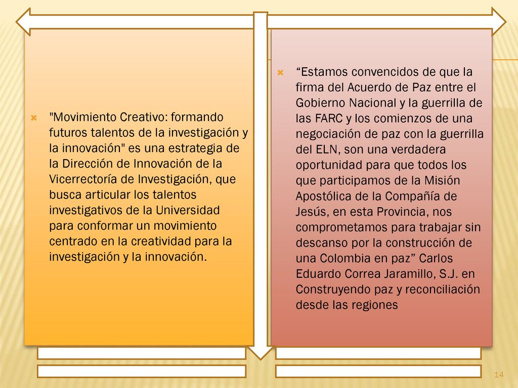 Movimiento Creativo: formando futuros talentos de la investigación y la innovación es una estrategia de la Dirección de Innovación de la Vicerrectoría de Investigación, que busca articular los talentos investigativos de la Universidad para conformar un movimiento centrado en la creatividad para la investigación y la innovación.