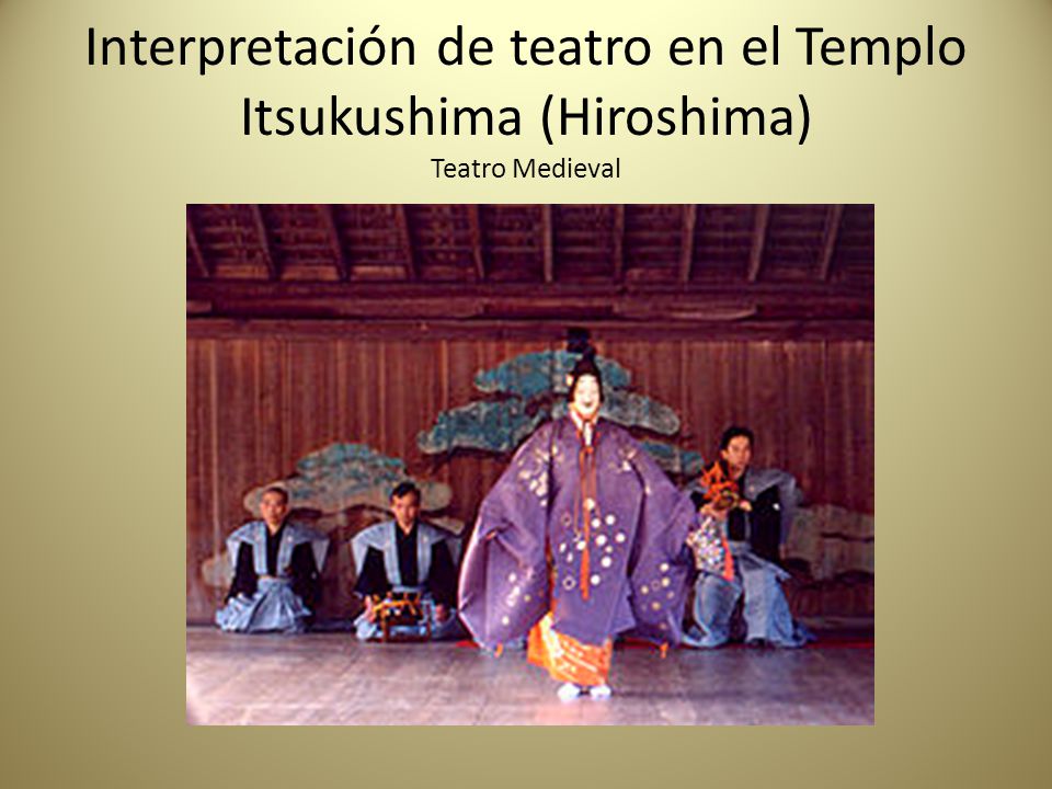Interpretación de teatro en el Templo Itsukushima (Hiroshima) Teatro Medieval