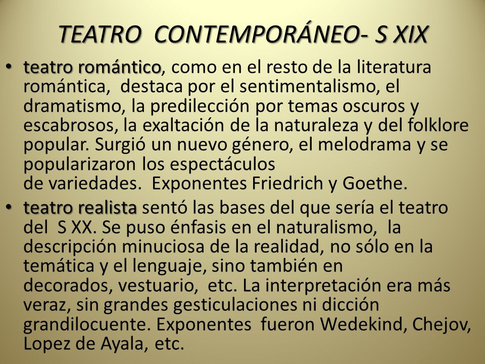 TEATRO CONTEMPORÁNEO- S XIX