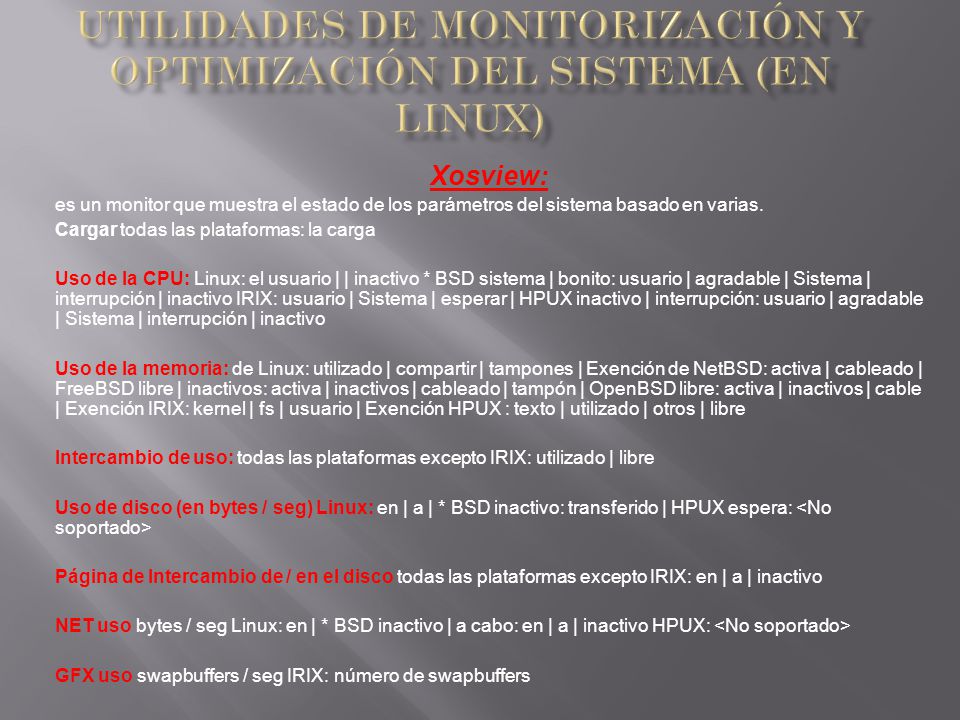 Utilidades de monitorización y optimización del sistema (en Linux)
