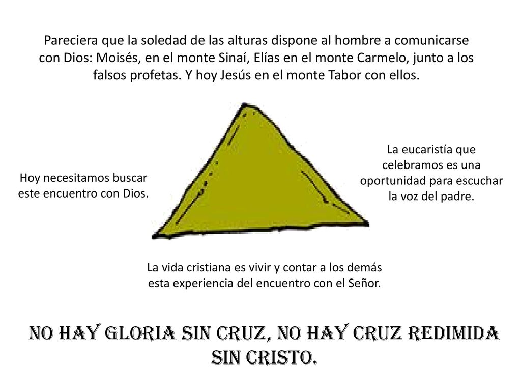 No hay gloria sin cruz, no hay cruz redimida sin Cristo.