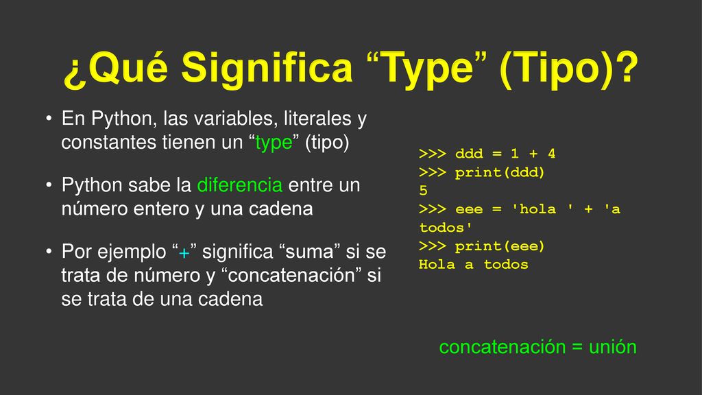 ¿Qué Significa Type (Tipo)