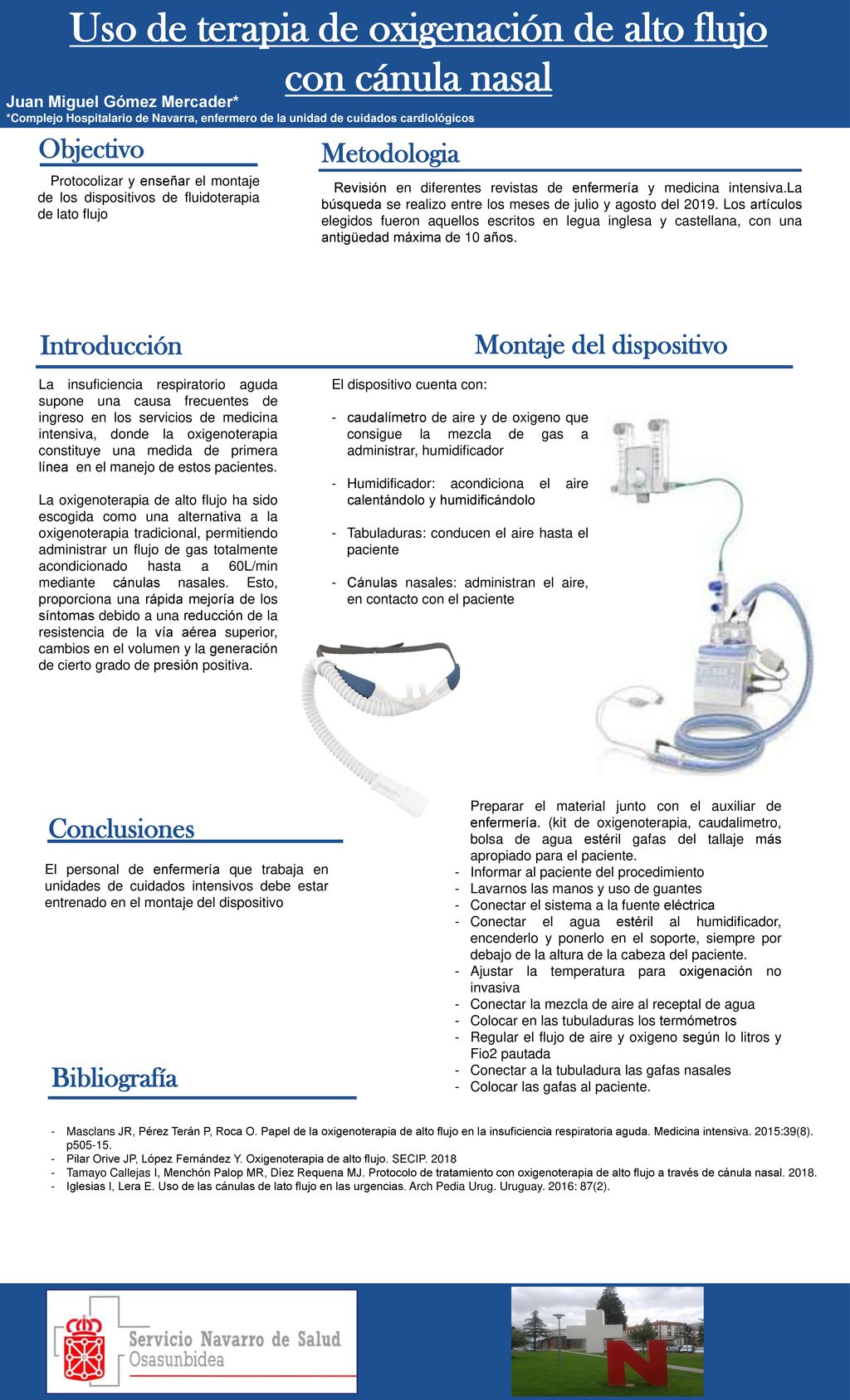 Uso de terapia de oxigenación de alto flujo con cánula nasal
